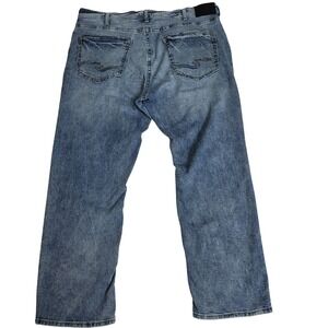 Silver Jeans Grayson Relaxed Fit Straight Leg Jeans Blue Wash 40x32 Distressed